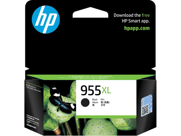 Picture of HP 955XL High Yield Black Original Ink Cartridge (L0S72AA)