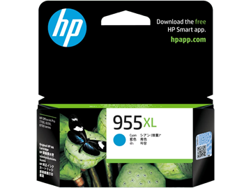 Picture of HP 955XL High Yield Cyan Original Ink Cartridge (L0S63AA)